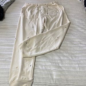lightning bolt creme sweatpants